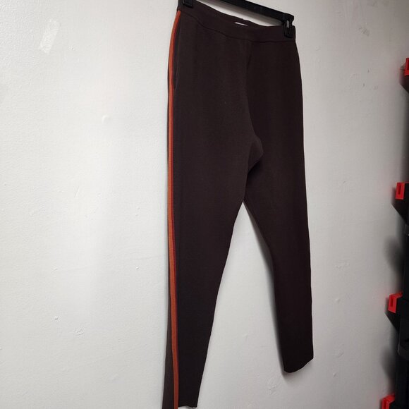 Zara Womens Brown Knit pullon pants Medium piping sides Fall transition - Picture 4 of 6